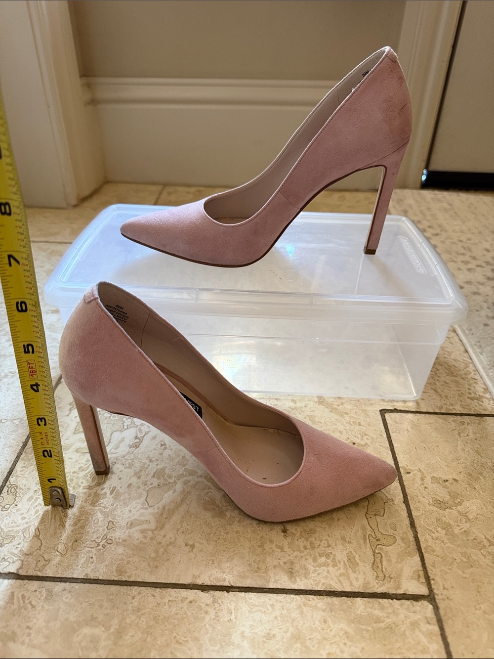 Nine West Classic Pointed-Toe Pink Suede Pumps